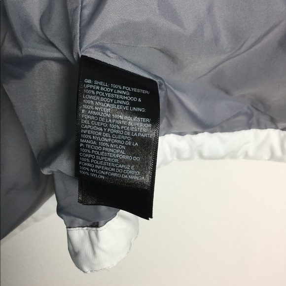 The North Face L Jacket Hooded White Gray Coat EUC - Picture 7 of 8